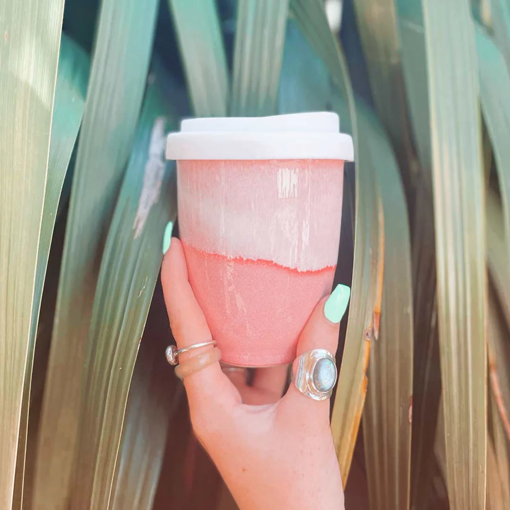 Raspberry Beret Ceramic Travel Cup - Image 4