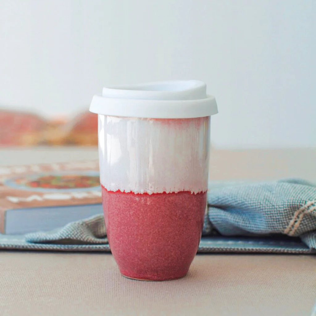 Raspberry Beret Ceramic Travel Cup - Image 5
